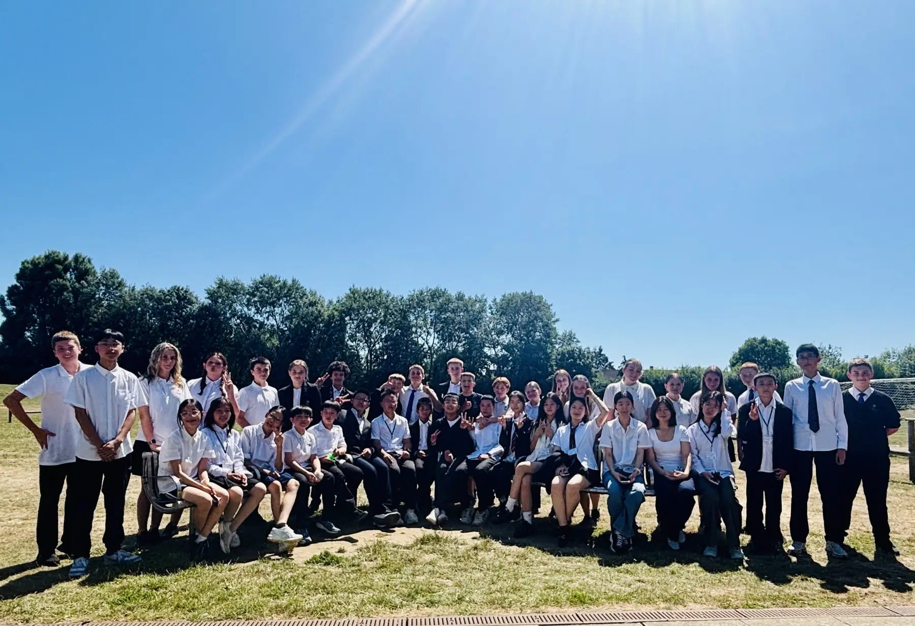 Students and staff together outdoors at Park Community School